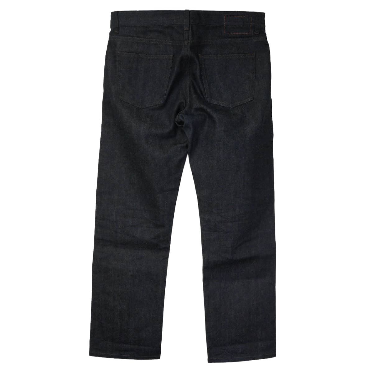 [Pre-loved] HERMES Denim Pants Tapered jeans with Sellier buttons and leather patchIndigo Blue Cotton /leather #44[LIKE NEW][Authentic]