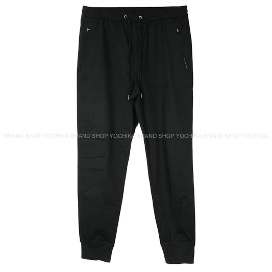 [Pre-loved] HERMES Pants Valmy Double Milano Jersey Jogger Sellier buttons Noir (Black) Cotton #44[LIKE NEW][Authentic]