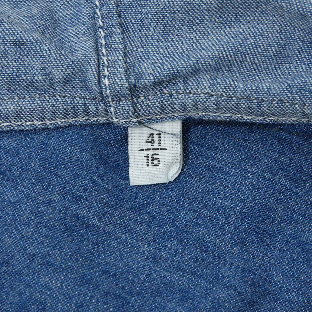 HERMES Long sleeve shirt Sellier Cotton Denim with Hood Blue Cotton[EXCELLENT][Authentic]