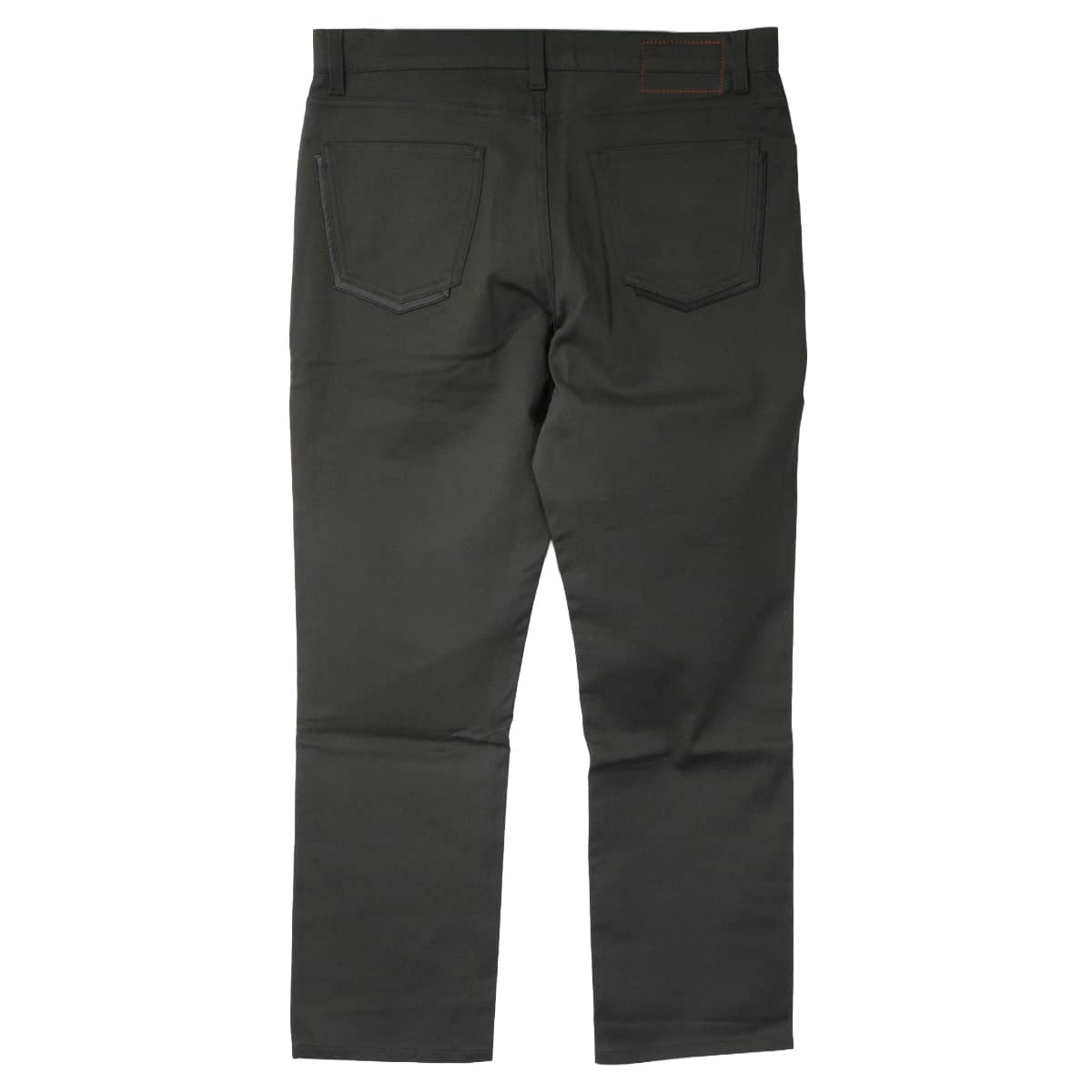 HERMES Pants Men's cotton with leather pockets Sellier buttons PunchingDark Gray Cotton #44 Silver HW[EXCELLENT][Authentic]