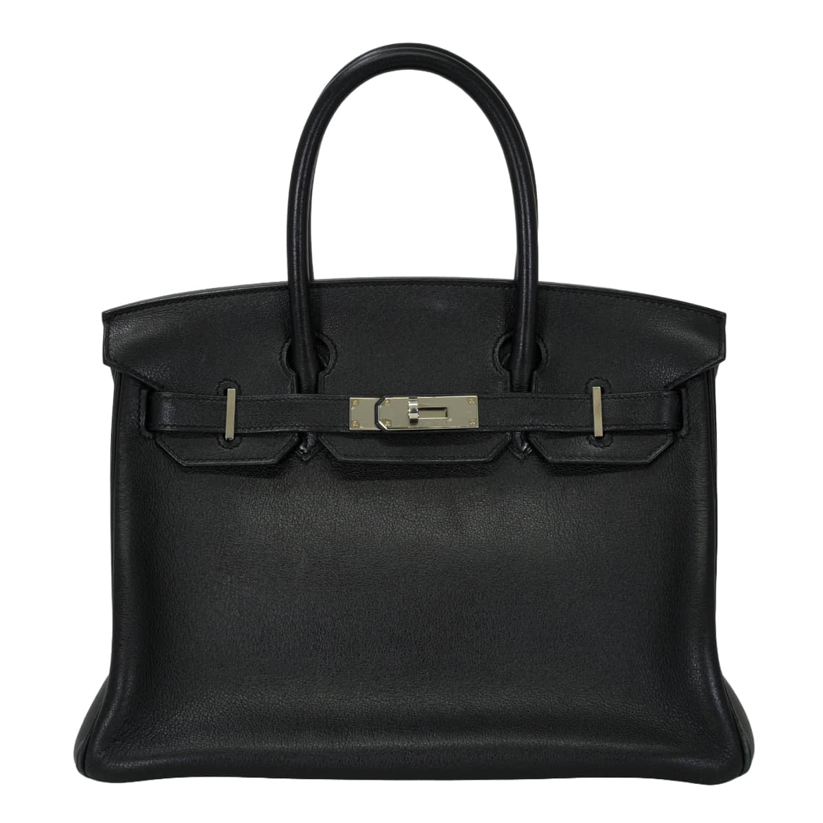 [Pre-loved] HERMES Handbag Birkin30 Noir (Black) Taurillon Novillo Silver HW Stamp A[USED A][Authentic]