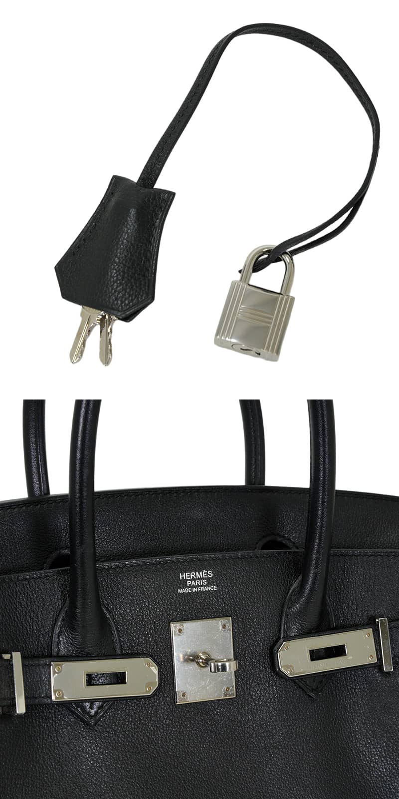 [Pre-loved] HERMES Handbag Birkin30 Noir (Black) Taurillon Novillo Silver HW Stamp A[USED A][Authentic]
