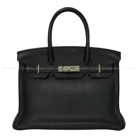 [Pre-loved] HERMES Handbag Birkin30 Noir (Black) Taurillon Novillo Silver HW Stamp A[USED A][Authentic]