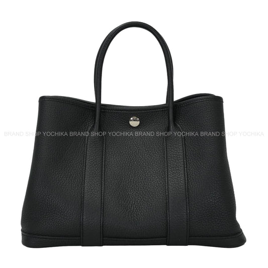 [Pre-loved] HERMES tote bag Garden Party 30 TPM All Leather Noir (Black) Veau Negonda Silver HW Stamp Y[LIKE NEW][Authentic]