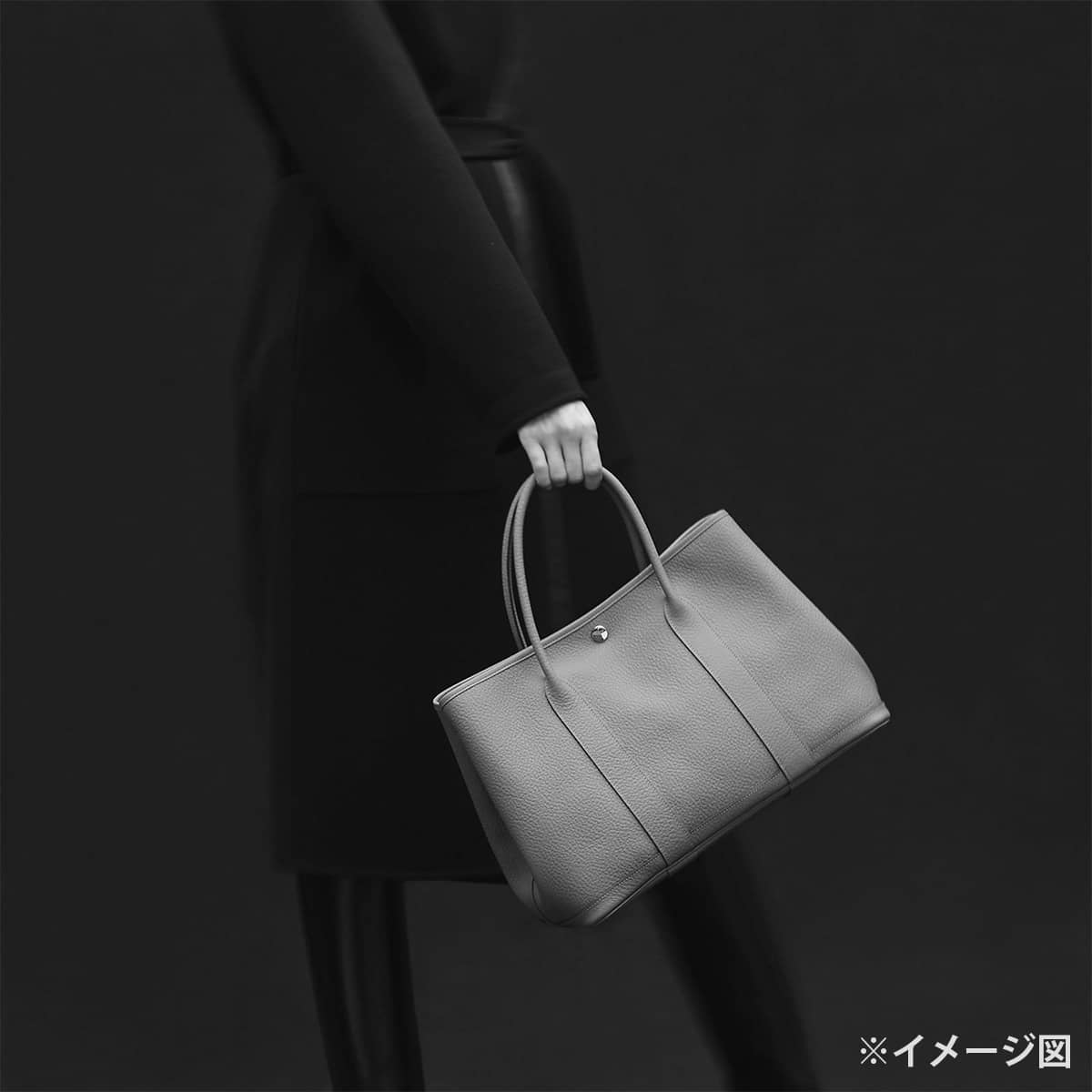 [Pre-loved] HERMES tote bag Garden Party 30 TPM All Leather Gold Veau Negonda Silver HW Stamp T[USED A][Authentic]