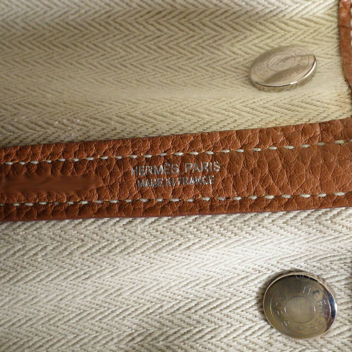 [Pre-loved] HERMES tote bag Garden Party 30 TPM All Leather Gold Veau Negonda Silver HW Stamp T[USED A][Authentic]