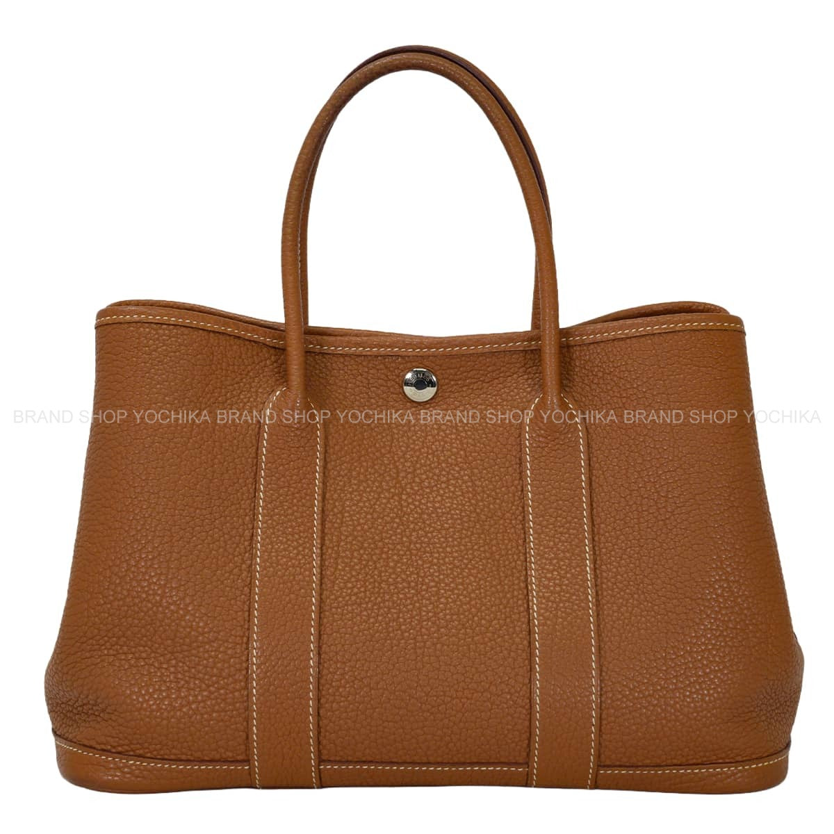 [Pre-loved] HERMES tote bag Garden Party 30 TPM All Leather Gold Veau Negonda Silver HW Stamp T[USED A][Authentic]