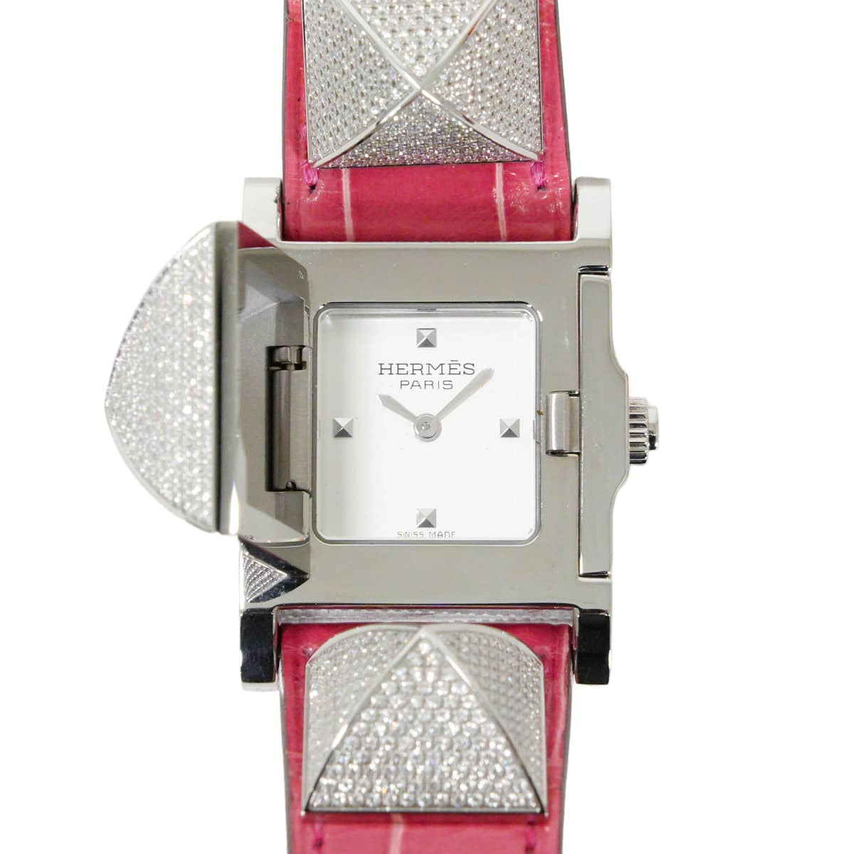 HERMES Watches Medor ME3.230 23mm PM Rose Tyrien Silver HW Stamp □R[EXCELLENT][Authentic]