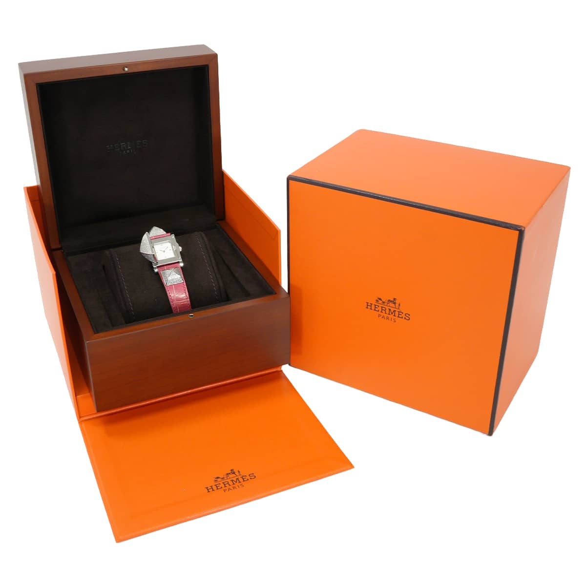 HERMES Watches Medor ME3.230 23mm PM Rose Tyrien Silver HW Stamp □R[EXCELLENT][Authentic]