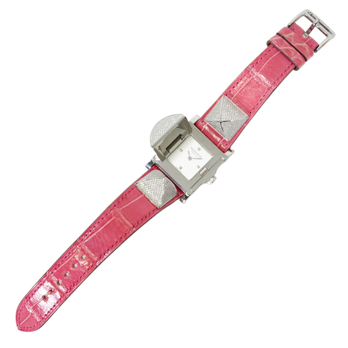 HERMES Watches Medor ME3.230 23mm PM Rose Tyrien Silver HW Stamp □R[EXCELLENT][Authentic]