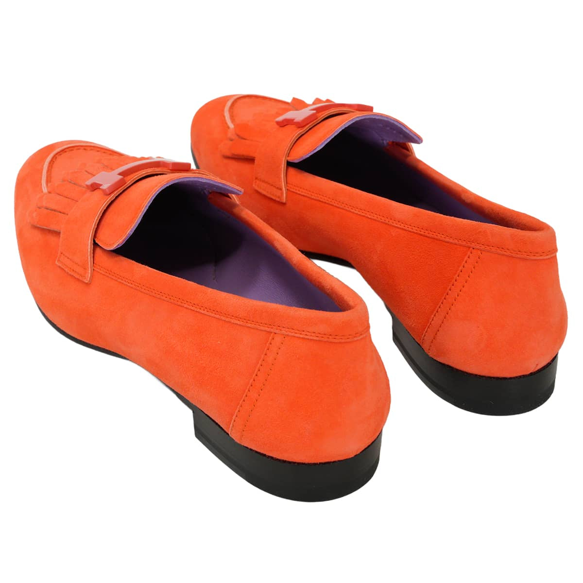 HERMES loafers Moccasin RoyalRose Sorbet Chevre Velour/Lacquer #38.5[BRAND NEW][Authentic]