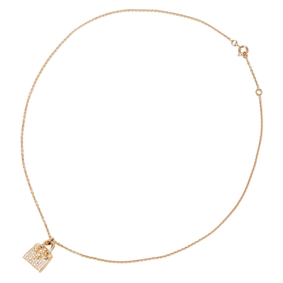 [Pre-loved] HERMES necklace Amulette Kelly K18PG /Diamond 0.22ct Rose Gold HW[LIKE NEW][Authentic]