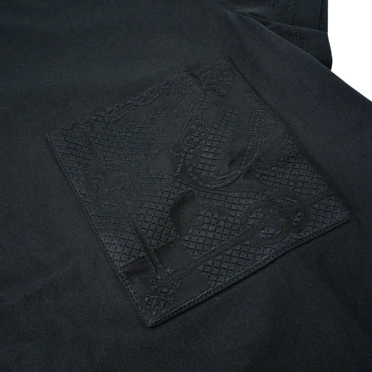 2022SS HERMES Short sleeve t shirt Embroidered pocket Noir (Black) Cotton100% #36 2E4611DUA[EXCELLENT][Authentic]