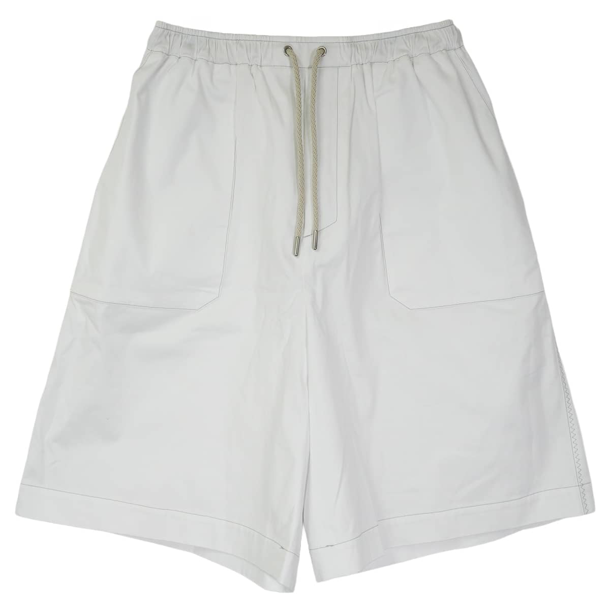 HERMES Short pants Drawstring Blanc (White) Cotton/Polyurethane[EXCELLENT][Authentic]