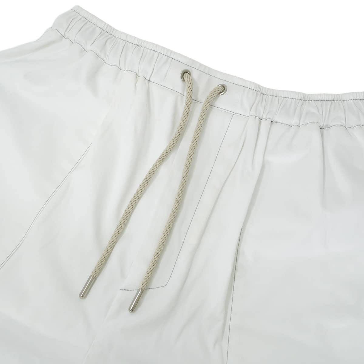 HERMES Short pants Drawstring Blanc (White) Cotton/Polyurethane[EXCELLENT][Authentic]