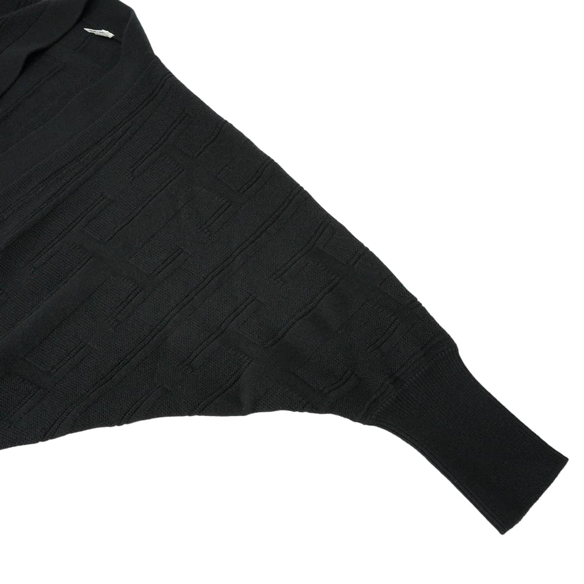 HERMES Cardigan H Jacquard Short Sleeve Long Noir (Black) Wool #34[EXCELLENT][Authentic]