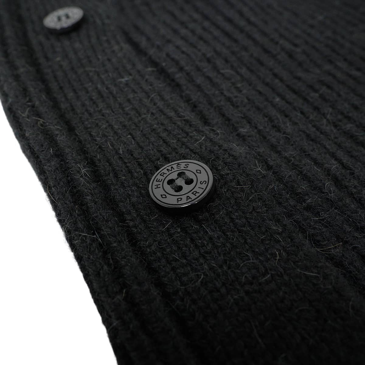 HERMES One‐piece dress Sleeveless knit Side Sellier Button Noir (Black) Camel #34[EXCELLENT][Authentic]
