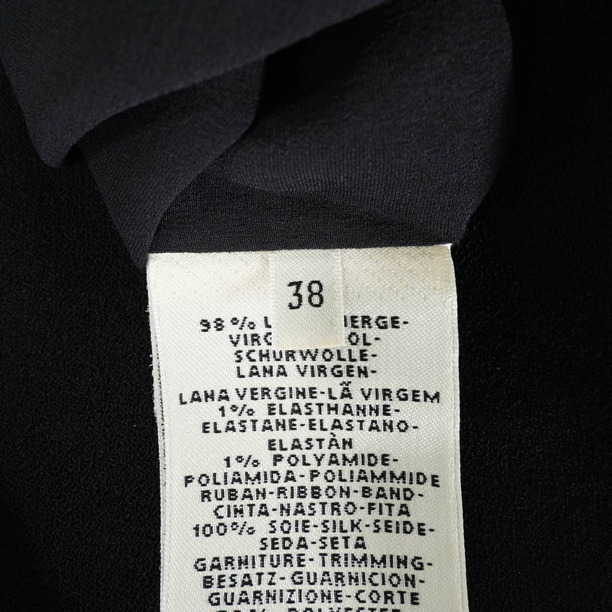 HERMES dress Sleeveless Caftan with Embroidery Noir (Black) Wool/Nylon/Polyurethane #38[EXCELLENT][Authentic]