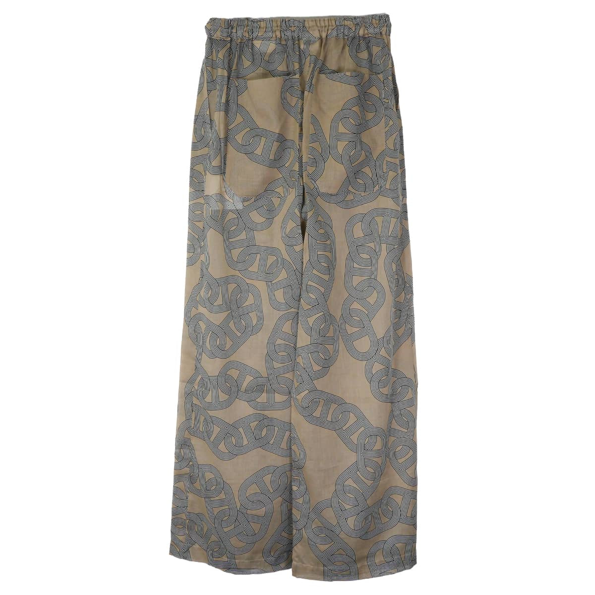 HERMES Pants Beach CIRCUIT 24 FAUBOURG Blanc (White)/Beige Cotton #34[EXCELLENT][Authentic]