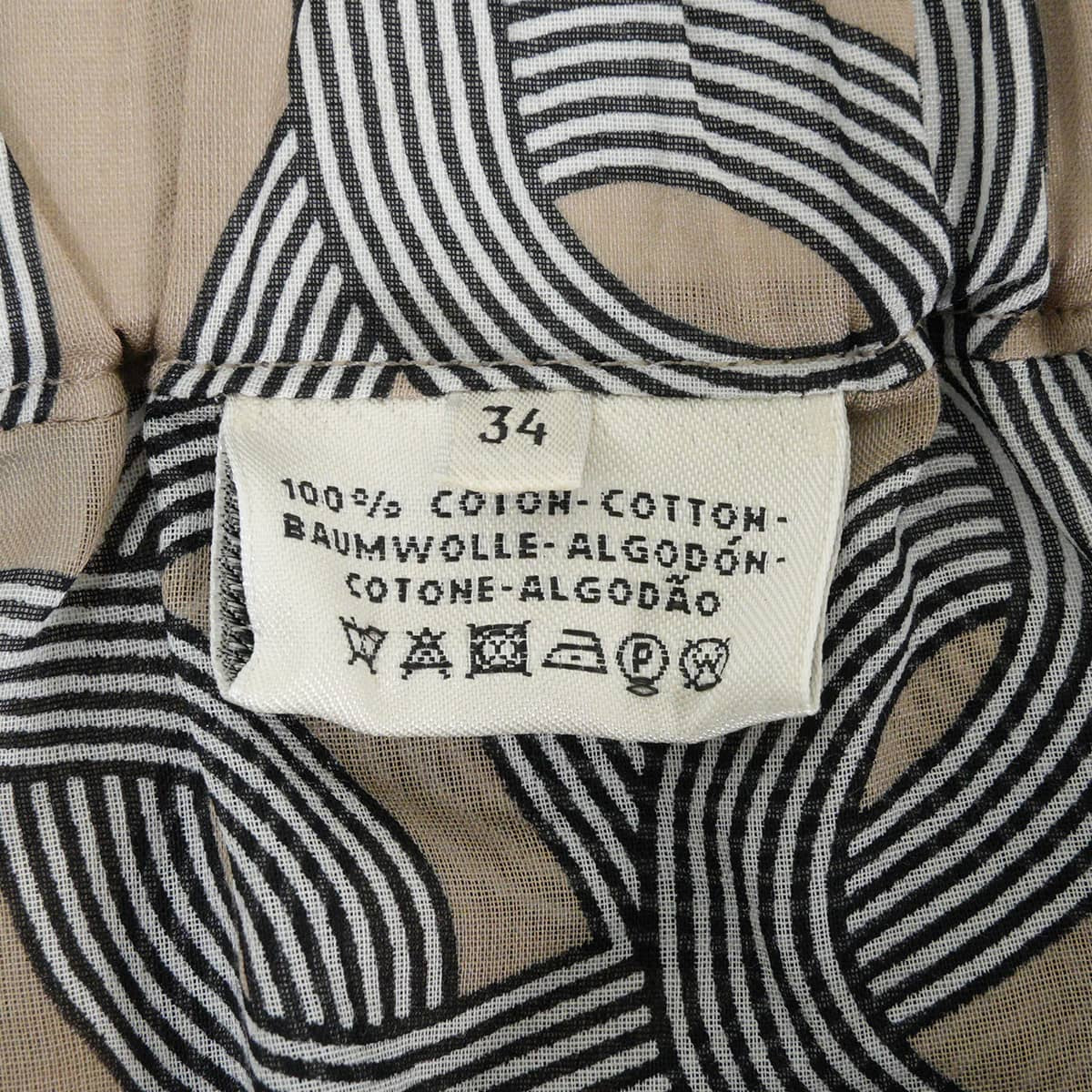 HERMES Pants Beach CIRCUIT 24 FAUBOURG Blanc (White)/Beige Cotton #34[EXCELLENT][Authentic]