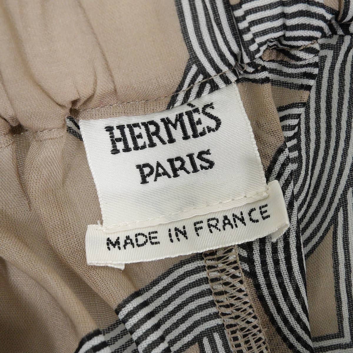 HERMES Pants Beach CIRCUIT 24 FAUBOURG Blanc (White)/Beige Cotton #34[EXCELLENT][Authentic]