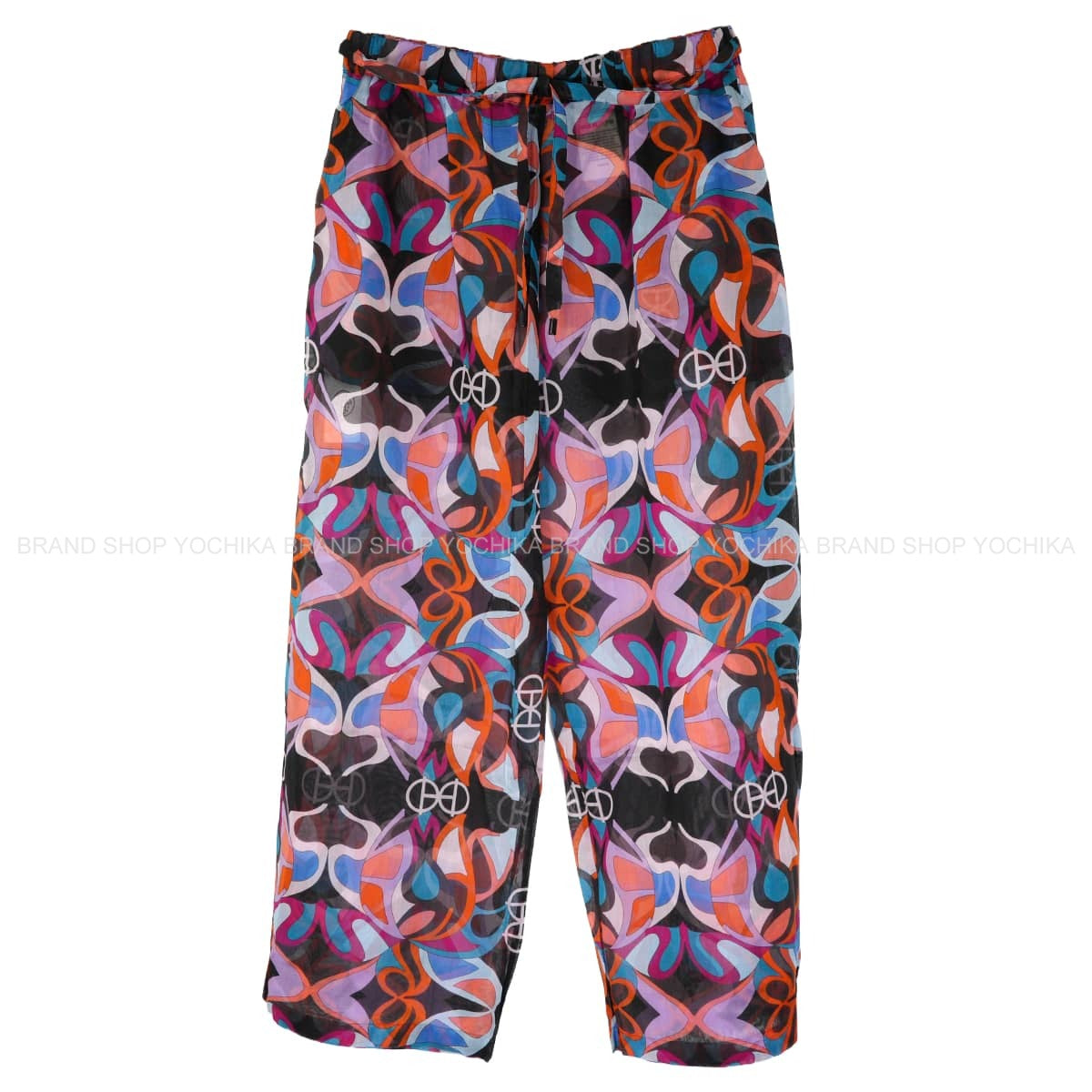 HERMES Pants Pants FleursMiroirHRondRose Sorbet Cotton100% #38 H2E3405DE3L[EXCELLENT][Authentic]