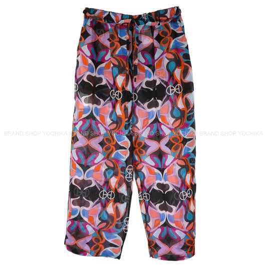 HERMES Pants Pants FleursMiroirHRondRose Sorbet Cotton100% #38 H2E3405DE3L[EXCELLENT][Authentic]