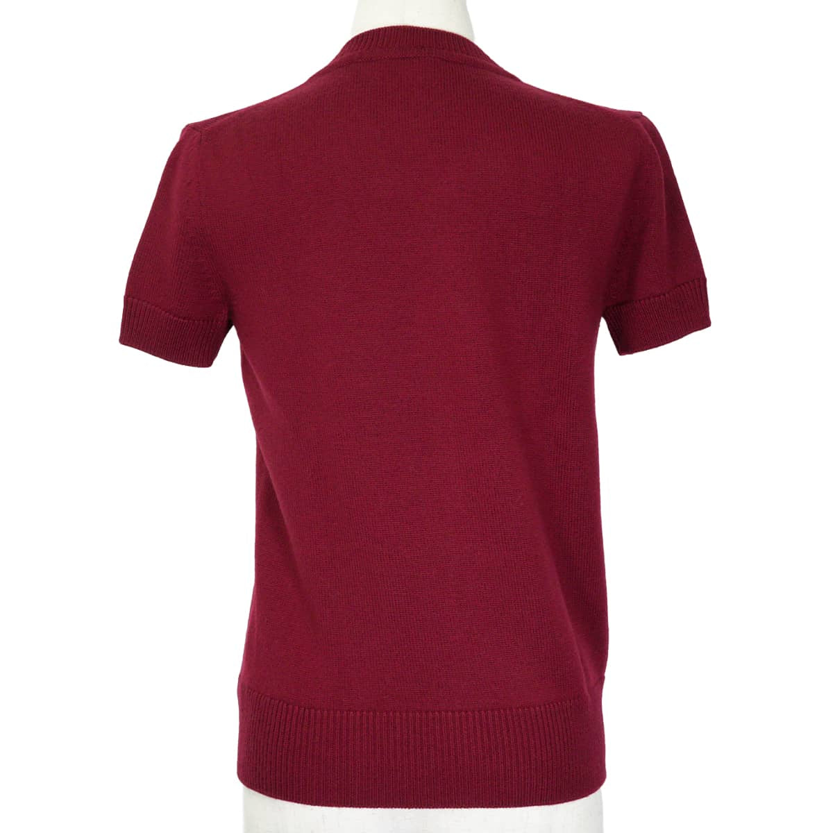 2021 HERMES Knit Short-sleeved MedorRouge Jupiter Virgin Wool ＃38 Silver HW 1H2643D9Q[EXCELLENT][Authentic]