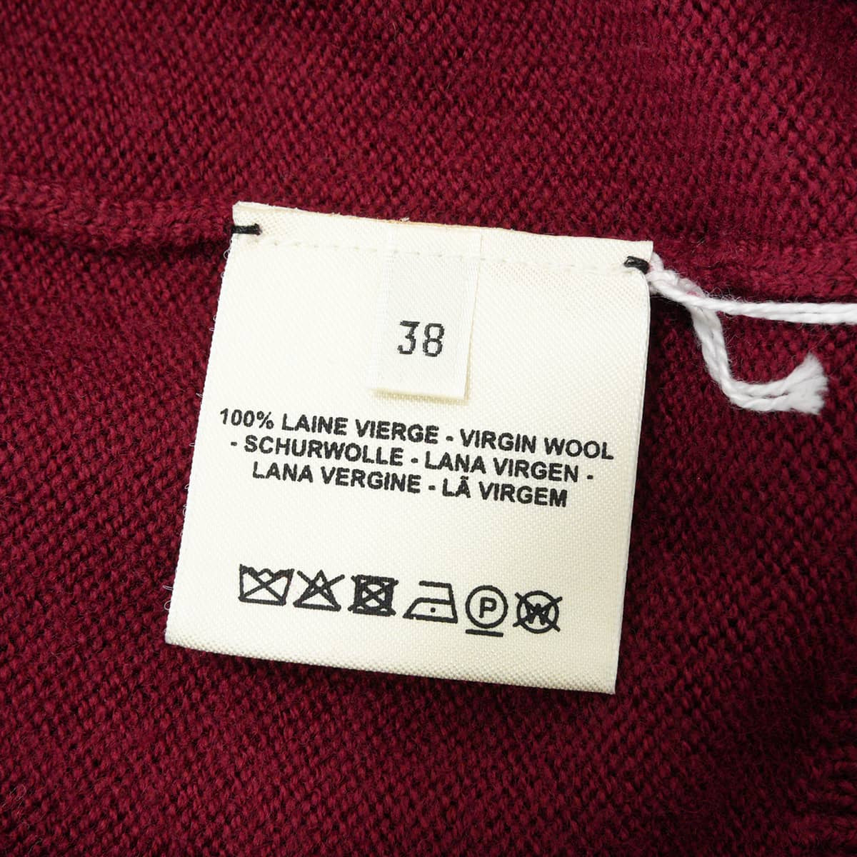 2021 HERMES Knit Short-sleeved MedorRouge Jupiter Virgin Wool ＃38 Silver HW 1H2643D9Q[EXCELLENT][Authentic]