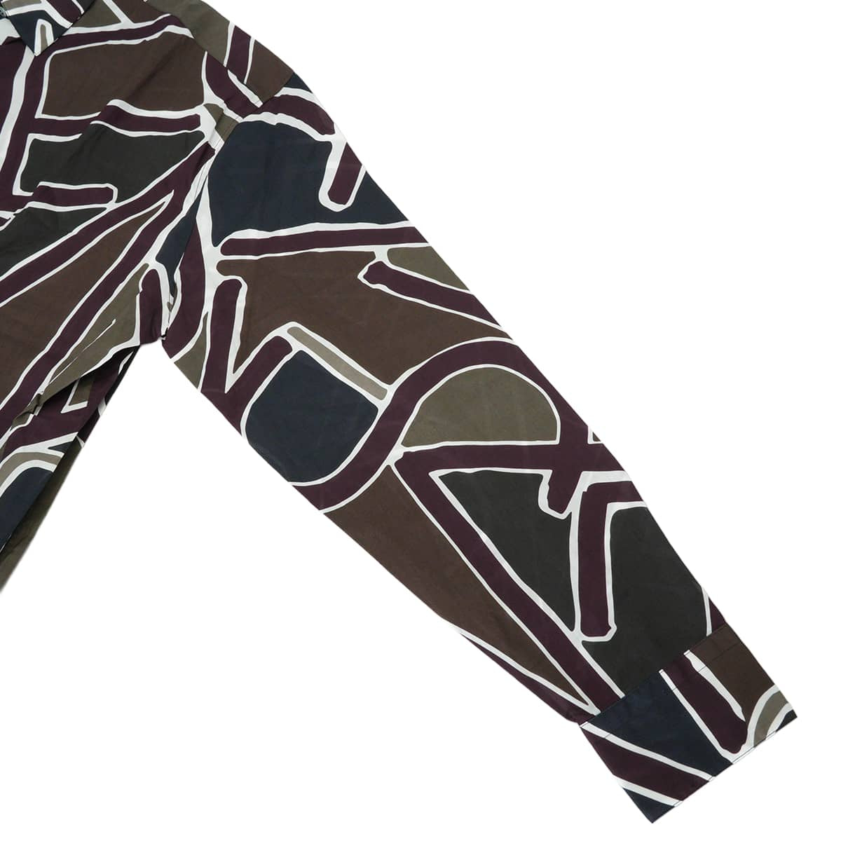 HERMES Long sleeve shirt Men's Printed Blanc (White)/Noir (Black)/Navy/Bordeaux/Brown Cotton100% #41[EXCELLENT][Authentic]