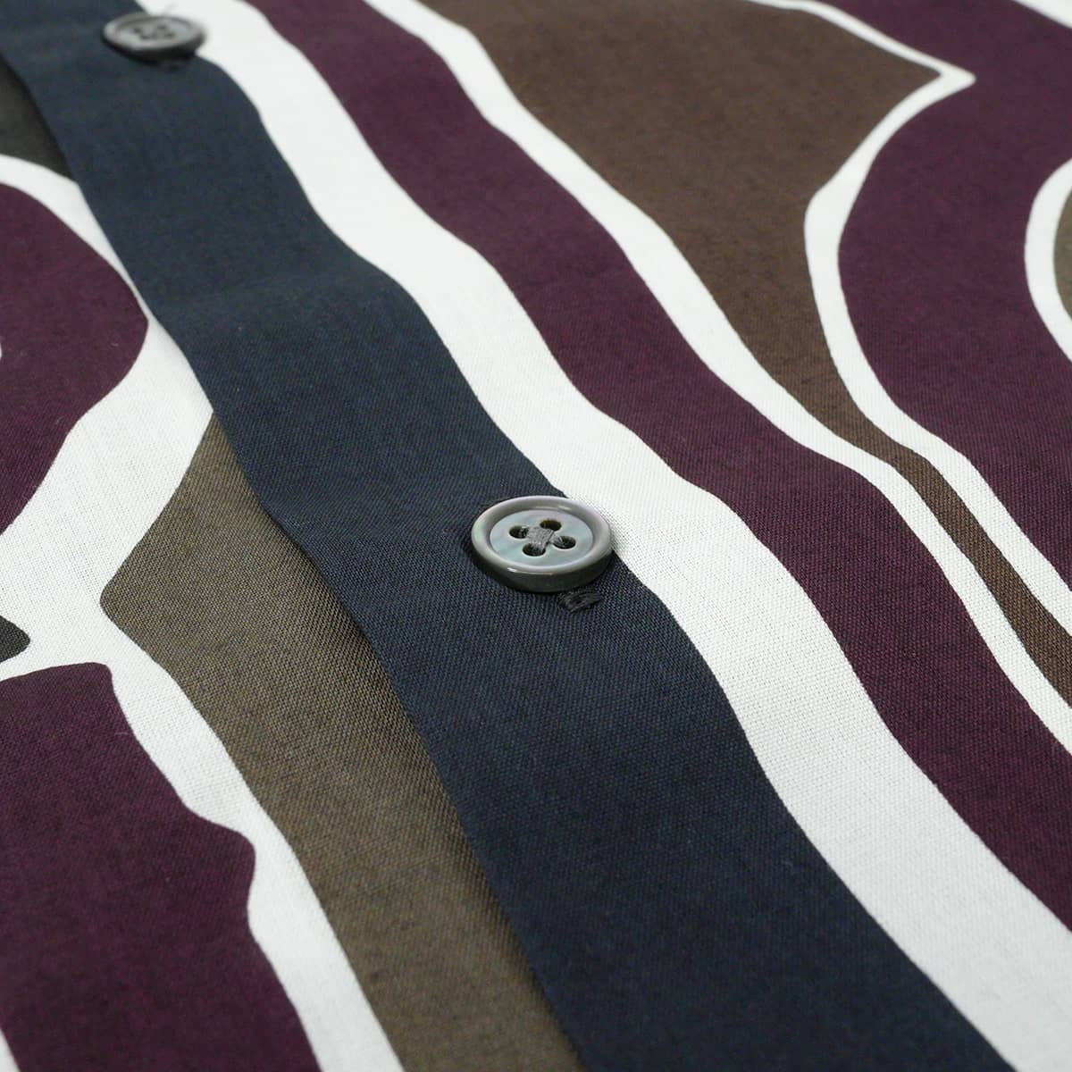 HERMES Long sleeve shirt Men's Printed Blanc (White)/Noir (Black)/Navy/Bordeaux/Brown Cotton100% #41[EXCELLENT][Authentic]