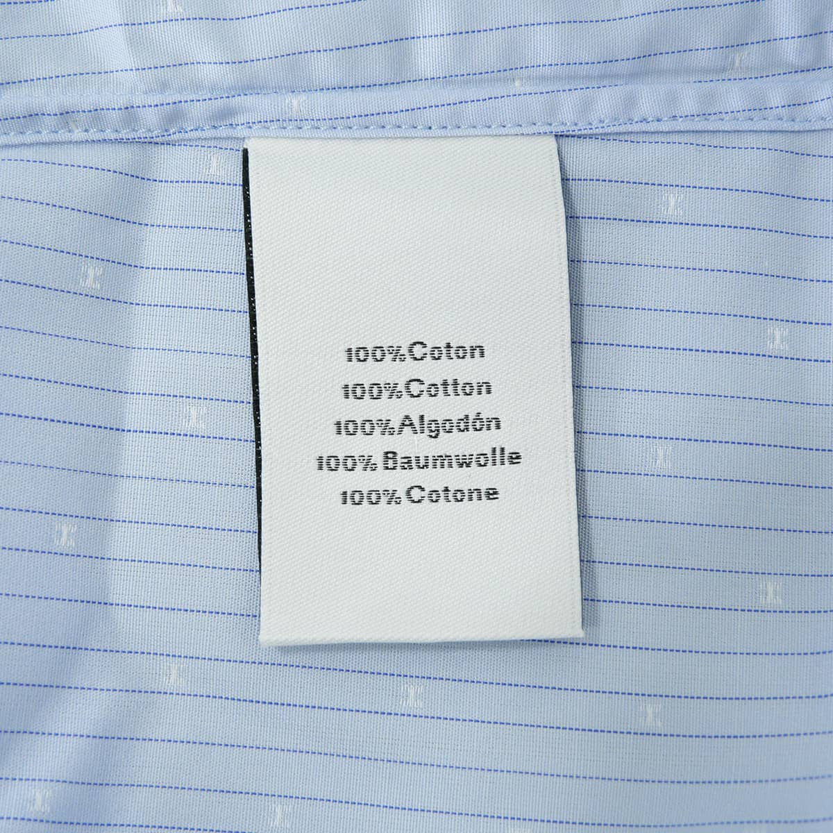 HERMES Long sleeve shirt Men's dress shirt Stripe H logo Blue Cotton100% #42 Silver HW[EXCELLENT][Authentic]