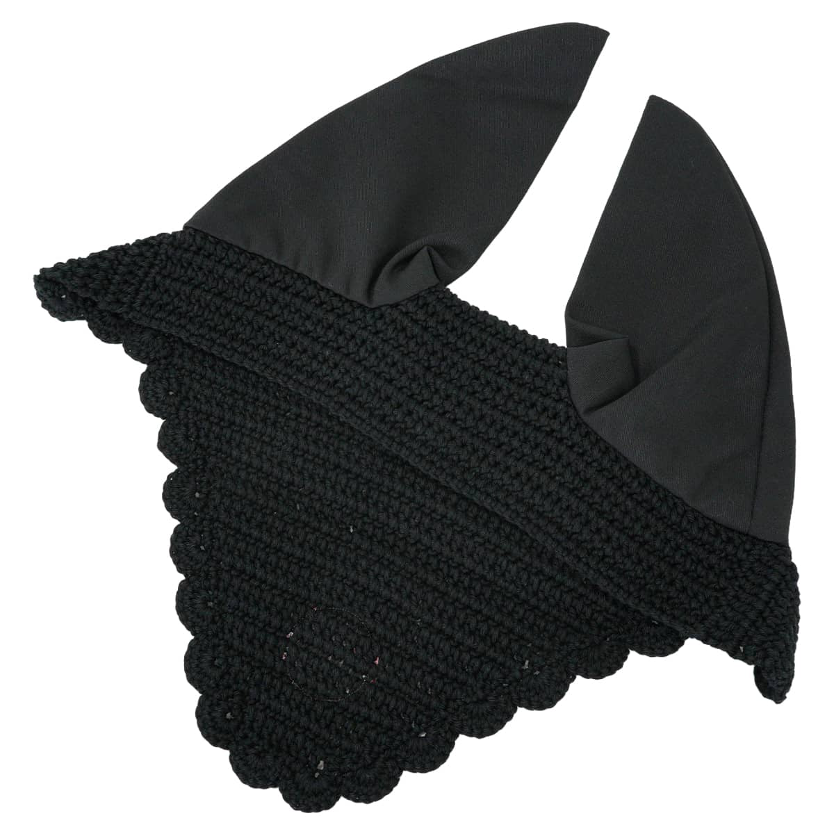 HERMES Horse Ear hood Fly bonnet Noir (Black) Cotton100% Ears: Polyester65% / Cotton35%[EXCELLENT][Authentic]