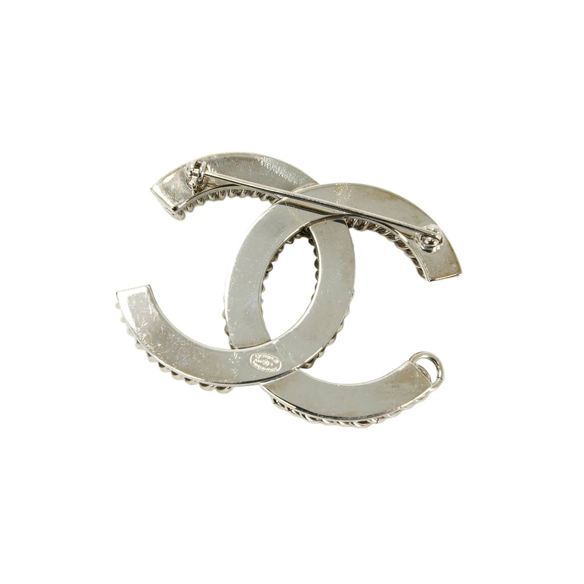 [Pre-loved] CHANEL broach Coil COCO Mark Silver Metal Silver HW[LIKE NEW][Authentic]