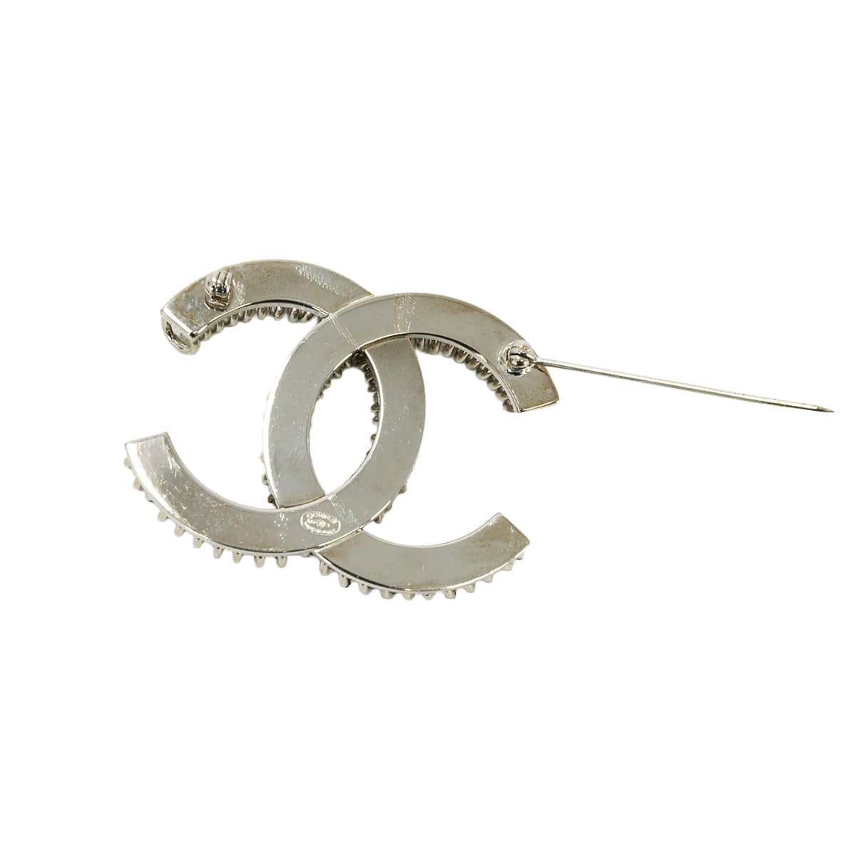 [Pre-loved] CHANEL broach Coil COCO Mark Silver Metal Silver HW[LIKE NEW][Authentic]