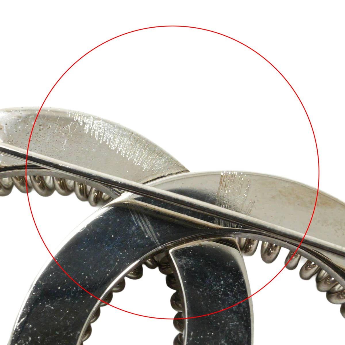 [Pre-loved] CHANEL broach Coil COCO Mark Silver Metal Silver HW[LIKE NEW][Authentic]