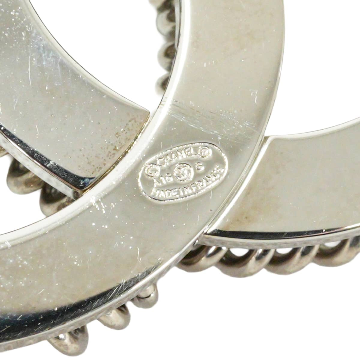 [Pre-loved] CHANEL broach Coil COCO Mark Silver Metal Silver HW[LIKE NEW][Authentic]