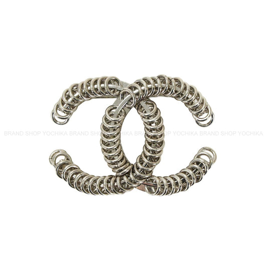 [Pre-loved] CHANEL broach Coil COCO Mark Silver Metal Silver HW[LIKE NEW][Authentic]