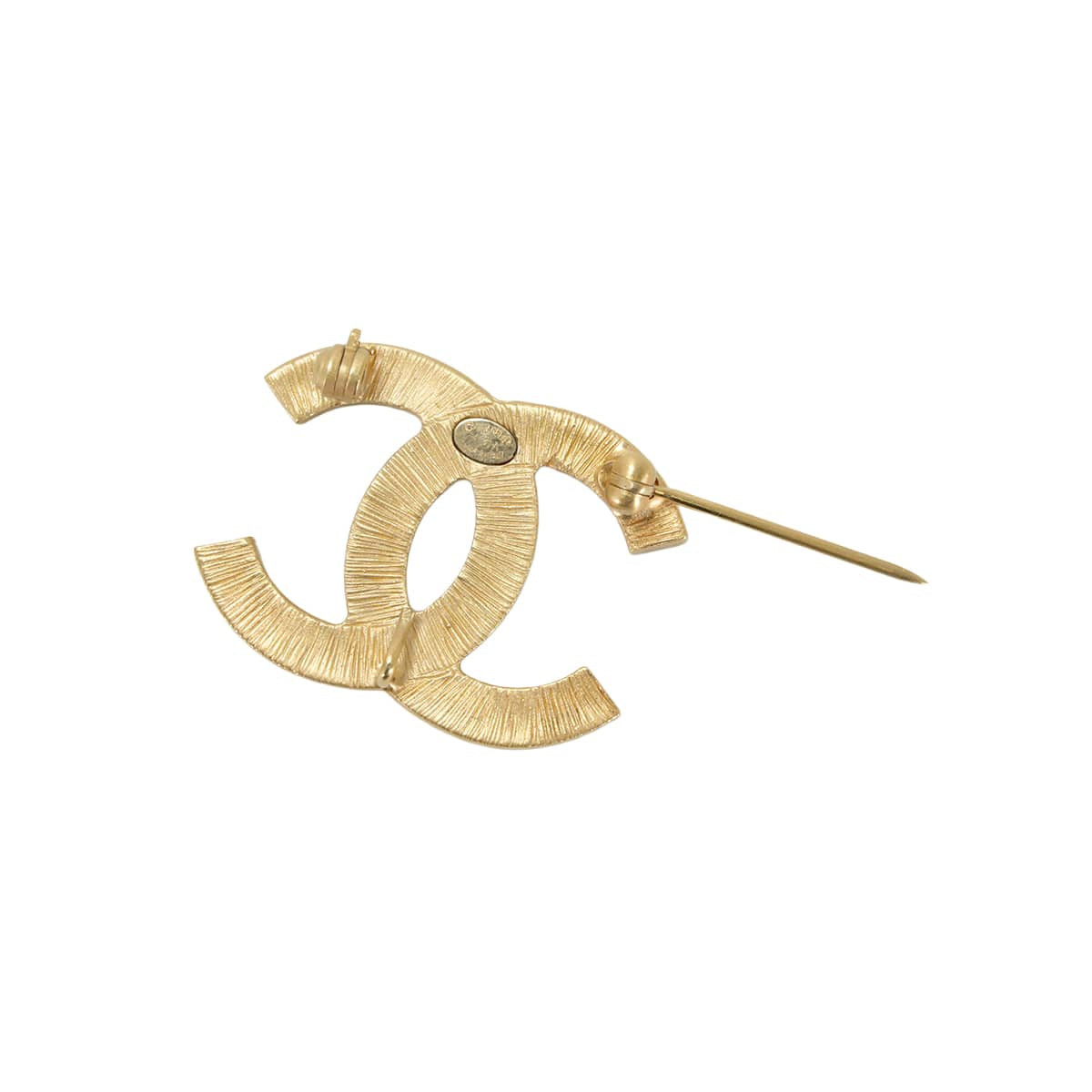 CHANEL broach COCO Mark Fake Pearl Rhinestone Mini Gold Metal Mat Gold HW[EXCELLENT][Authentic]