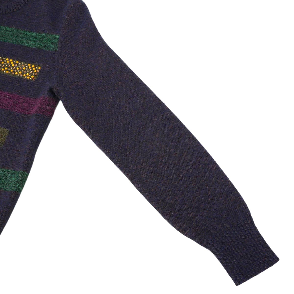 CHANEL Knit Pullover Border Multicolor Wool/Polyester/Nylon/Beads #38 P44956[EXCELLENT][Authentic]