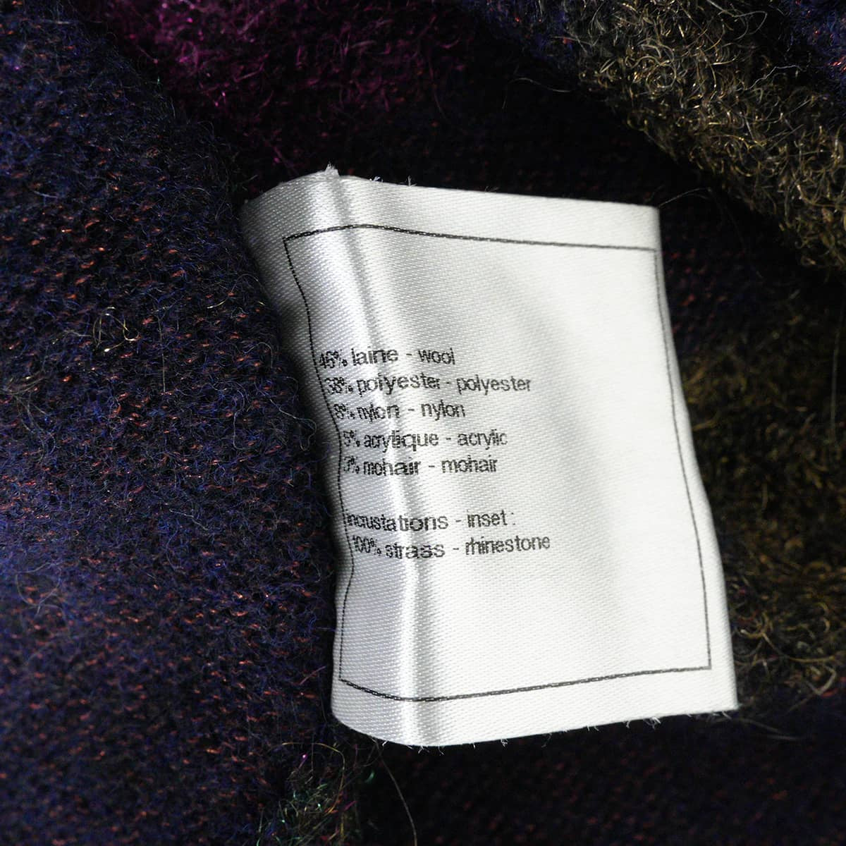 CHANEL Knit Pullover Border Multicolor Wool/Polyester/Nylon/Beads #38 P44956[EXCELLENT][Authentic]