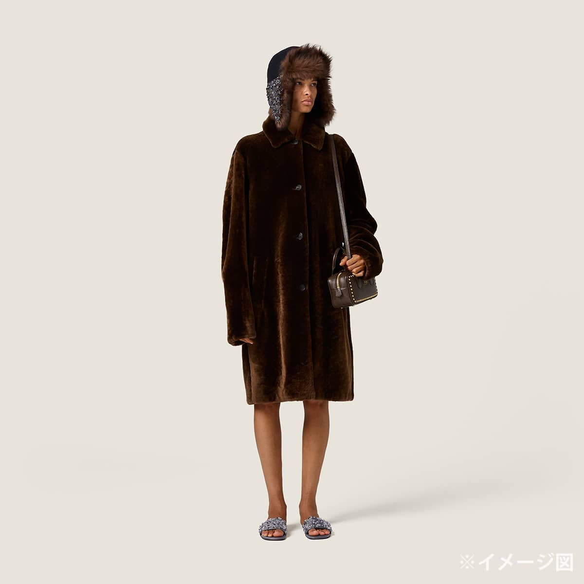 2026AW Miu Miu Stainless collar coat ShearlingRush Sheepskin/Mouton #38 MPS784_6776_F0280_S_OOO[BRAND NEW][Authentic]