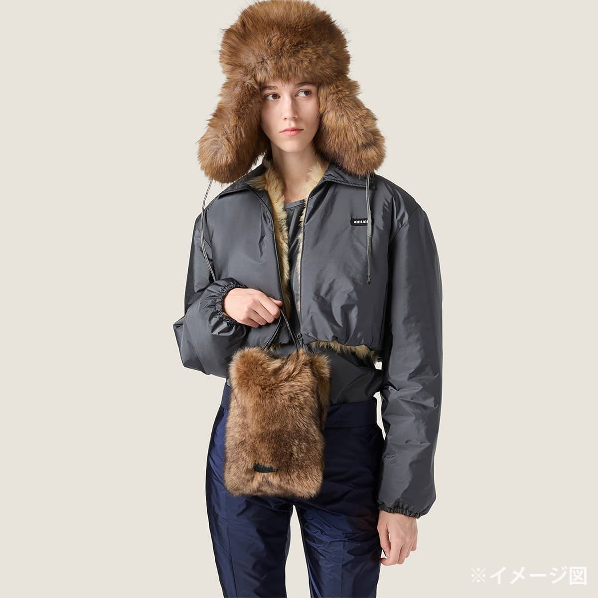 2026-27AW Miu Miu Pouch ShearlingCork Beige Mouton/Lambskin 5NG011_2ZTP_F0594_V_OOO[BRAND NEW][Authentic]