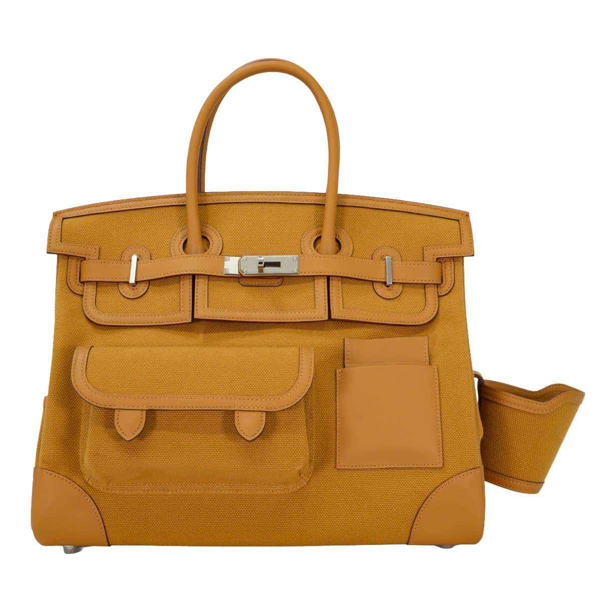 HERMES Handbag Birkin35 Cargo PocketsDesert/Sesame(2S) Toile H/Veau Swift Silver HW Stamp G[BRAND NEW][Authentic]