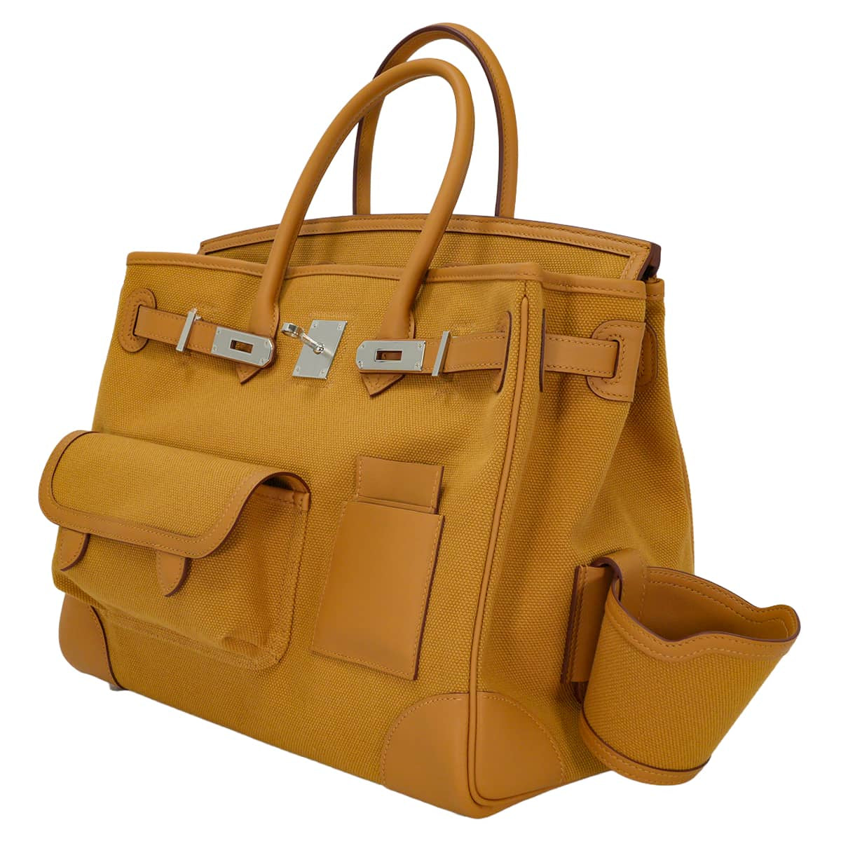 HERMES Handbag Birkin35 Cargo PocketsDesert/Sesame(2S) Toile H/Veau Swift Silver HW Stamp G[BRAND NEW][Authentic]