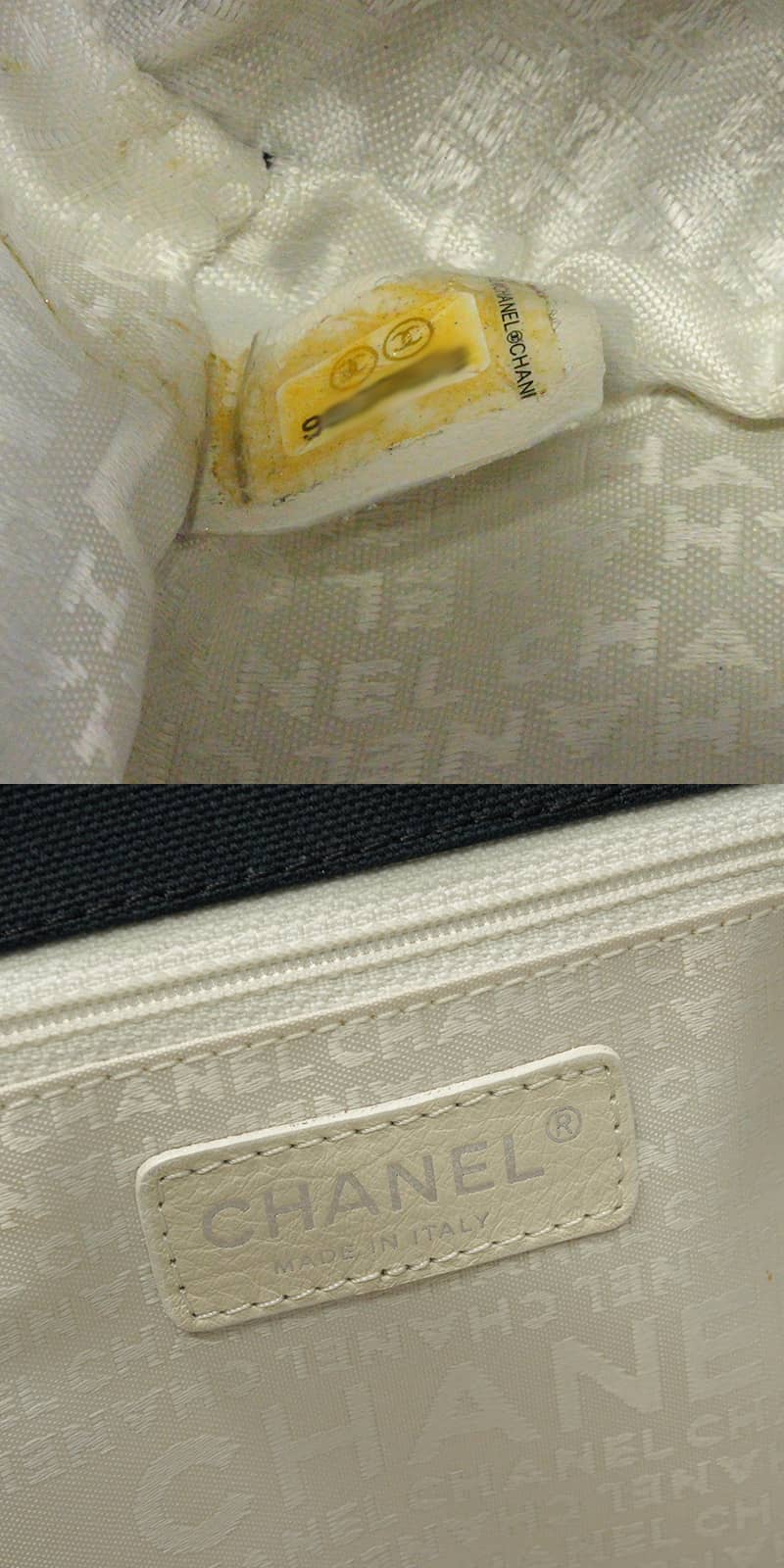 [Pre-loved] CHANEL Handbag Choco bar Rope handle COCO Mark No. 5 Navy/Beige/Multicolor Canvas Silver HW A28010[LIKE NEW][Authentic]
