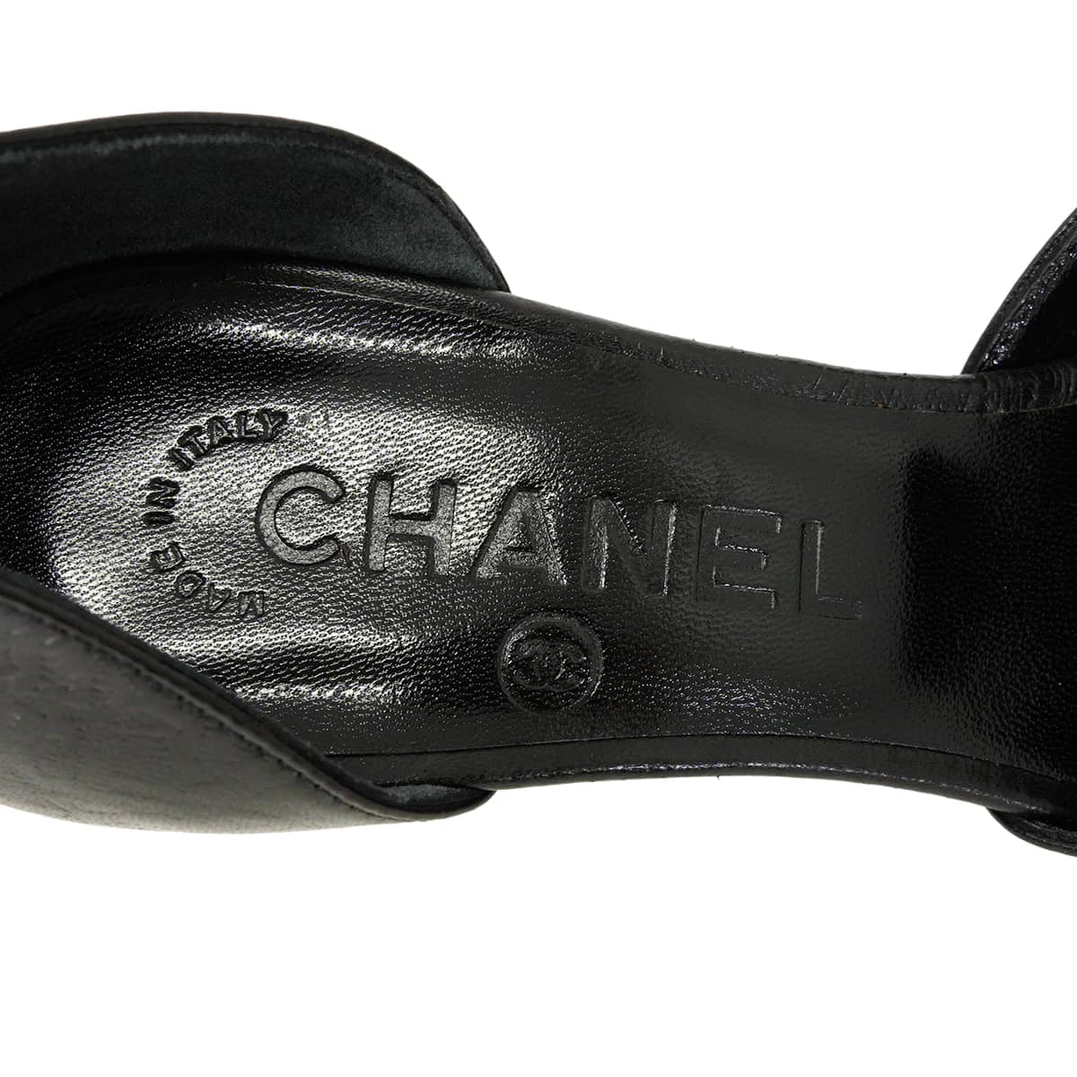 2019-20AW CHANEL pumps COCO Mark logo Round plate Pointed Toe Separate Noir (Black) #35.5 G35338[EXCELLENT][Authentic]