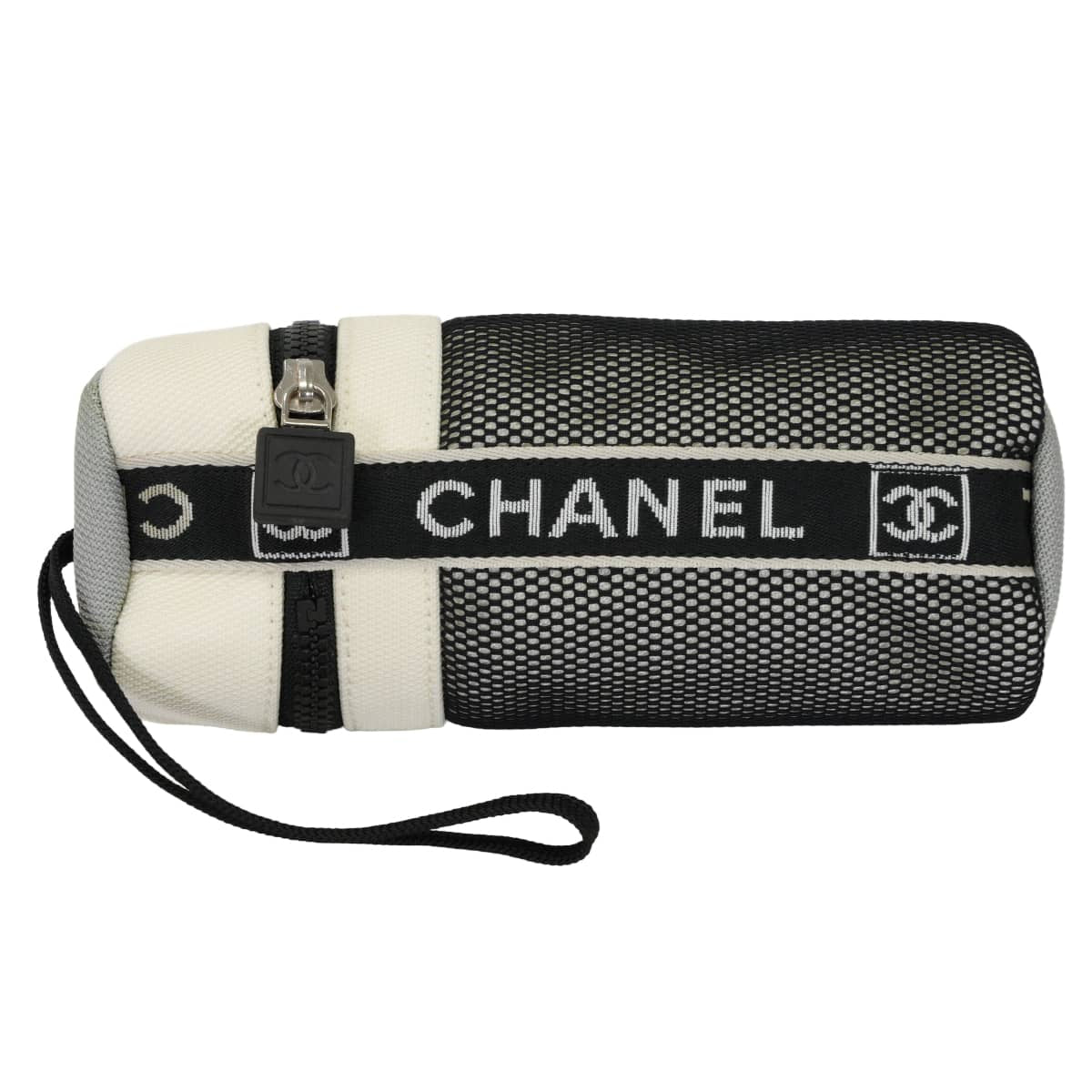 [Pre-loved] CHANEL Bottle case sports line COCO Mark Noir (Black)/Grey Nylon/Canvas[LIKE NEW][Authentic]
