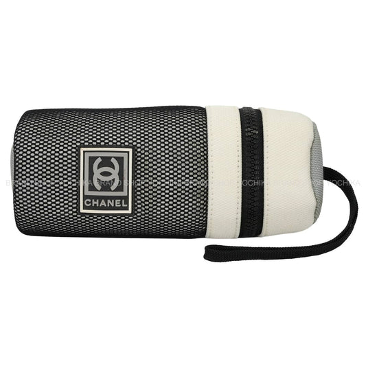 [Pre-loved] CHANEL Bottle case sports line COCO Mark Noir (Black)/Grey Nylon/Canvas[LIKE NEW][Authentic]