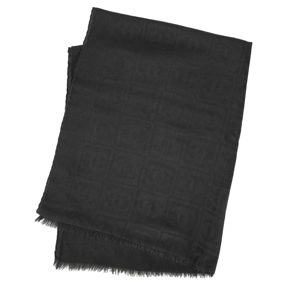 [Pre-loved] CHANEL Stall Large size COCO Mark Noir (Black)Charcoal Gray Cashmere/Silk[LIKE NEW][Authentic]